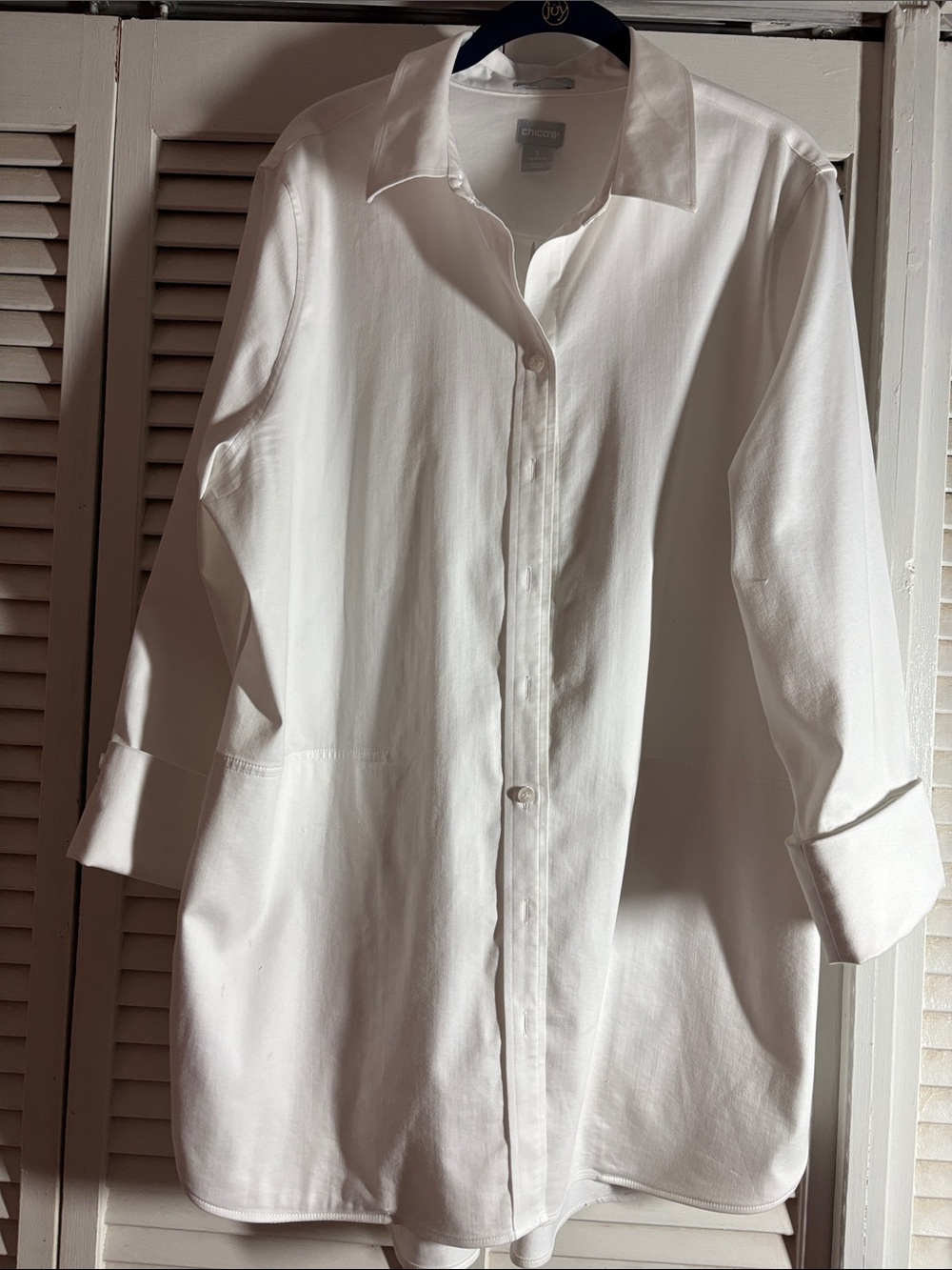 Chico’s Cotton Long Button-Down Shirt